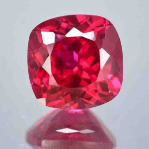 Redleaf Gems Synthetic Cushion Cut Gemstone Red Lab Grown Ruby With GRC Certificate