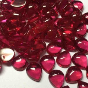 Synthetic Red Ruby Teardrop Water Drop Cabochon Corundum Gemstones Pear Smooth Loose Stone