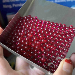 Wholesale Price Ruby Sphere Synthetic Corundum Pearl Ruby Bead Red Loose Gemstone Ruby Balls Natural